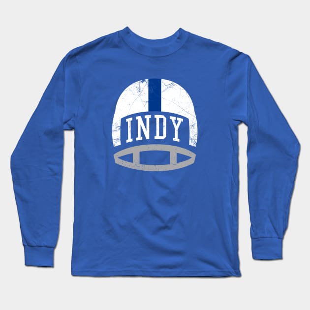 Indy Retro Helmet - Blue Long Sleeve T-Shirt by KFig21